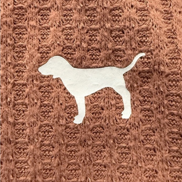 Victoria’s Secret PINK Waffle Knit Cropped Long Sleeve Top XS Mauve Lounge - Picture 3 of 7